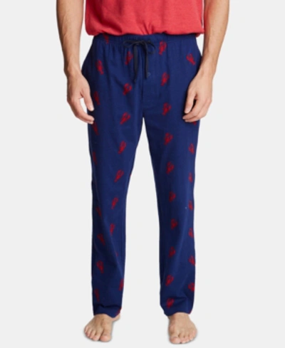 Nautica Men's Printed Cotton Pajama Pants In Lobster-blue Depths