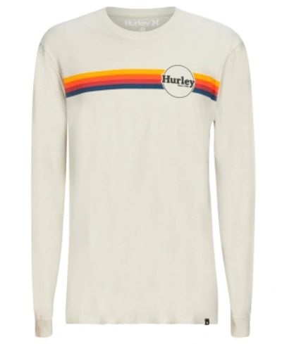Hurley Men's Jammer Premium Stripe Logo Graphic T-shirt In Light Bone
