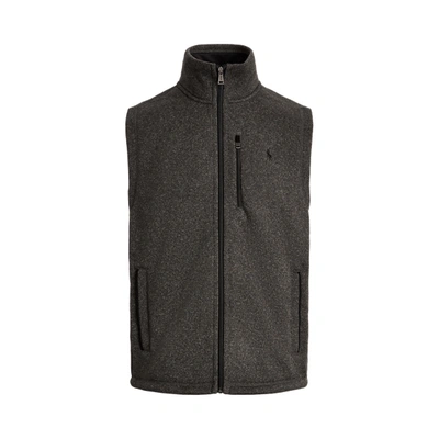 Polo Ralph Lauren Brushed Fleece Full Zip Vest In Windsor Heather