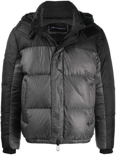 Emporio Armani Men's Outerwear Down Jacket Blouson Hood In Grey