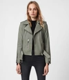 Allsaints Balfern Biker In Sage Green