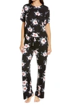 Honeydew Intimates All American Floral Knit Pajama Set In Black Floral