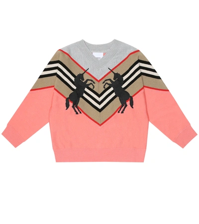 Burberry Kids' Little Girl's & Girl's Nadie Unicorn Sweater In Pink