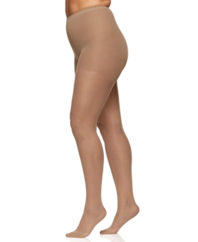 Berkshire Women's Sheer Queen Plus Size Silky Extra Wear Control Top With Reinforced Toe Pantyhose 4489 In City Beige