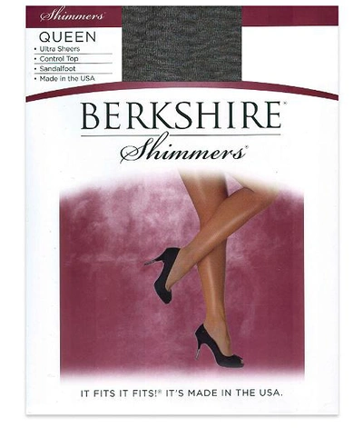 Berkshire Queen Shimmers Control Top Pantyhose In Black