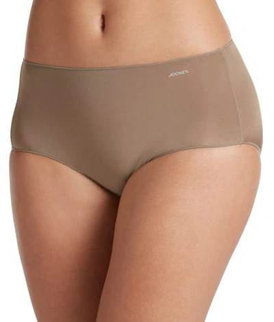 Jockey No Panty Line Promise Hip Brief Underwear 1372, Extended Sizes In Deep Beige