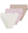 Jockey Plus Size Elance French Cut Brief 3-pack In Pink,ivory,sand