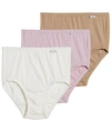 Jockey Plus Size Elance Brief 3-pack In Pink,ivory,sand