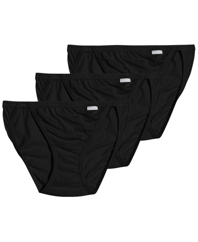 Jockey Elance String Bikini Underwear 3 Pack 1483 In Black