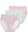 Jockey Elance Breathe French Cut Brief 3-pack In Pink,green,print