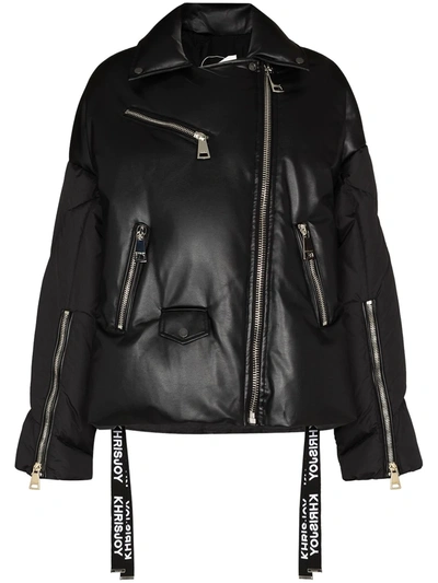 Khrisjoy Biker-style Puffer Jacket In Schwarz