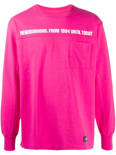Neighborhood Pocket Long-sleeve T-shirt In Pink
