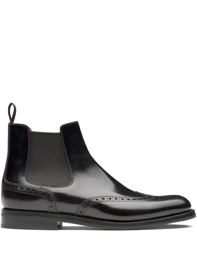Church's Charlize Brogue-detail Ankle Boots In Black