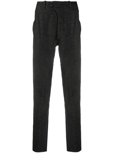 Masnada Contrast-stitch Tapered Trousers In Black