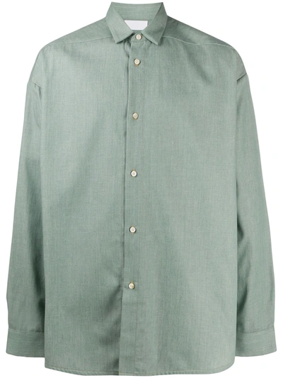 Ermenegildo Zegna Plain Cotton Shirt In Blue