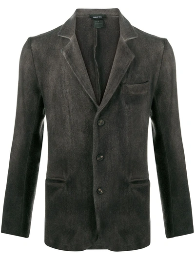 Avant Toi Long-sleeved Distressed Effect Jacket In Grey