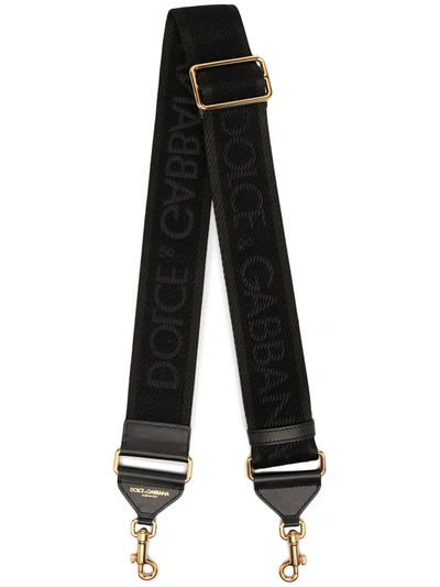 Dolce & Gabbana Logo-embellished Shoulder Strap In Black