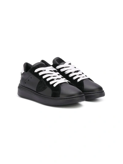 Philippe Model Teen Low-top Lace-up Trainers In Black