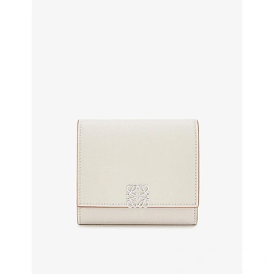 Loewe Anagram-embellished Grained-leather Wallet In Light Ghost