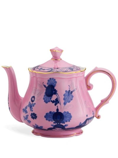 Richard Ginori Oriente Italiano Porcelain Teapot In Pink