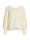 Cinq À Sept Antonella Knit Puff-sleeve Sweater In Ivory