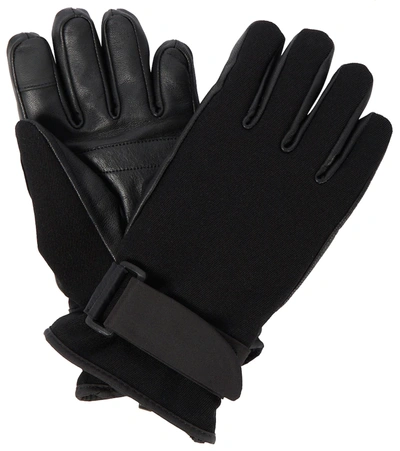 Moncler Grenoble Women's Leather-paneled Tech-twill Ski Gloves In 0