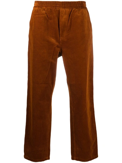 Carhartt Brown Corduroy Single Knee Trousers In Orange