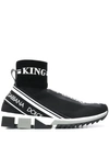 Dolce & Gabbana Sorrento Hi-top Running Sneakers In Black,white