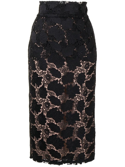 N°21 Lace Pencil Skirt In Black