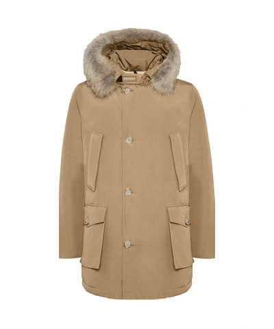 Woolrich Arctic Parka With Detachable Fur In Beige