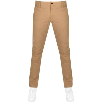 Tommy Jeans Scanton Stretch Cotton Chino Trousers In Beige