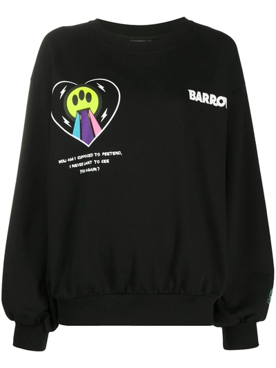 Barrow Heart Smile Logo Over Sweatshirt In Black