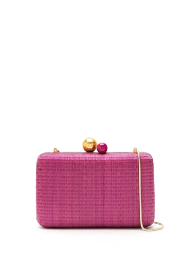 Isla Clutch Ráfia Natural Bag In Pink