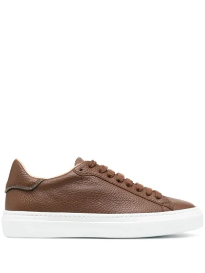 Fabiana Filippi Low-top Leather Trainers In Brown
