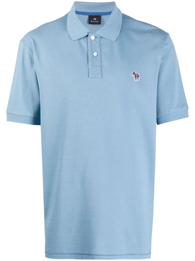 Ps By Paul Smith Zebra Polo Shirt In Blue