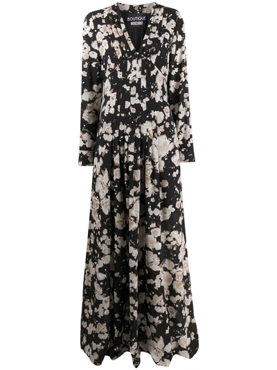Boutique Moschino Floral Maxi Dress In Black
