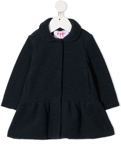 Il Gufo Babies' Ruffled Hem Coat In 蓝色