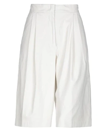 Nude Woman Shorts & Bermuda Shorts Ivory Size 4 Polyurethane, Viscose In White