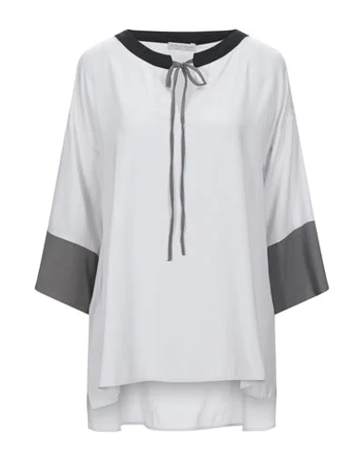 Le Tricot Perugia Blouse In Light Grey
