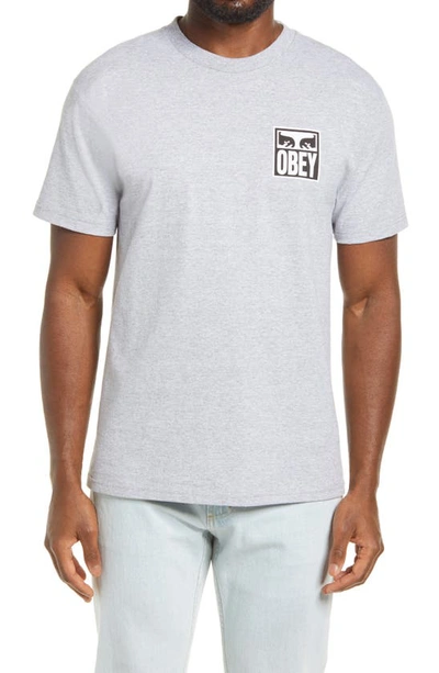 Obey Eyes Icon 2 Graphic Tee In Heather Grey