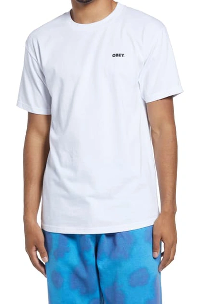 Obey Bold Cotton Graphic Tee In White