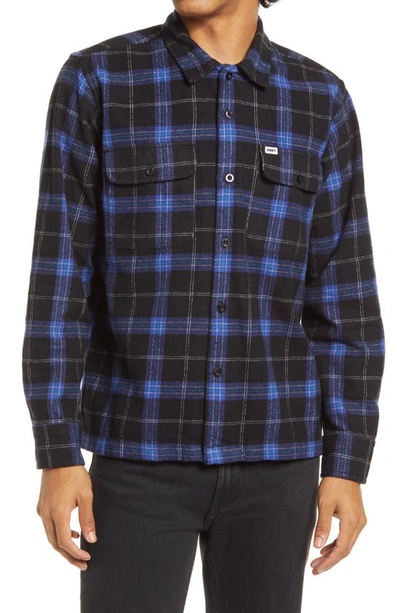 Obey Jack Plaid Organic Cotton Button-up Shirt In Black Multi