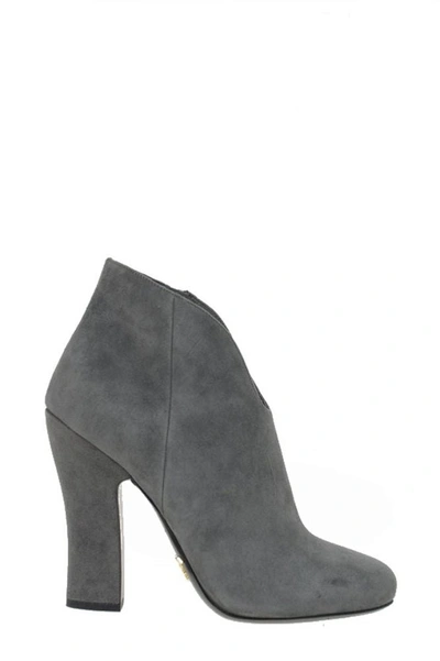 Prada Women's  Grey Suede Ankle Boots