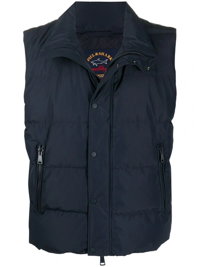 Paul & Shark Padded Quilted Gilet In Blue