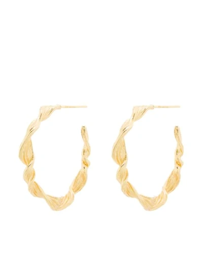 Anni Lu 18kt Gold Plated Brass Seaweed Hoop Earrings