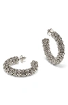 Kate Spade Adore-ables Hoop Earrings In Clear/ Silver