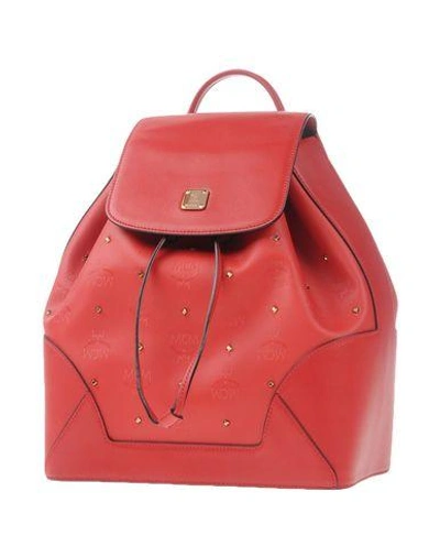 Mcm Backpack & Fanny Pack In Red