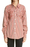 Vaquera Built-in Bra Stripe Button-up Shirt