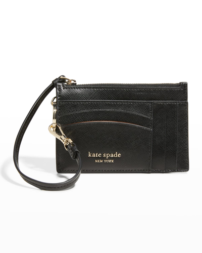 Kate Spade Spencer Card Case Wristlet In Black
