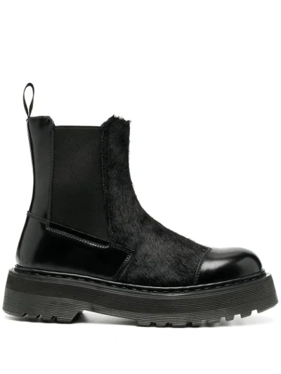 Premiata Panelled Leather Chelsea Boots In Black